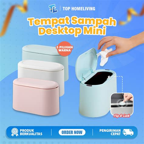 Jual Tempat Sampah Mini Portable Trash Bin Push Tong Sampah Shopee