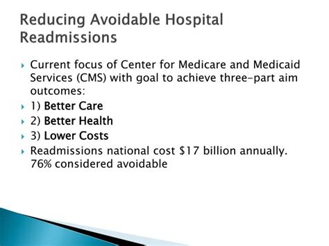 Ppt Reducing Hospital Readmissions Powerpoint Presentation Id 1741003