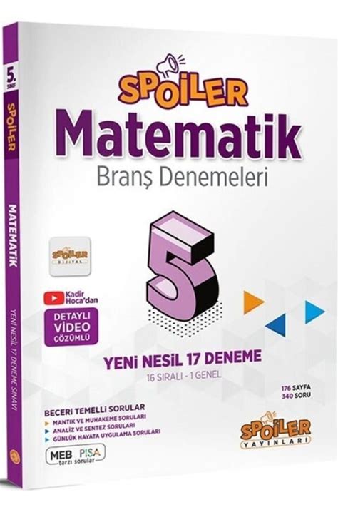 Genel Markalar Mart S N F Matematik Spoiler Bran Denemeleri Fiyat