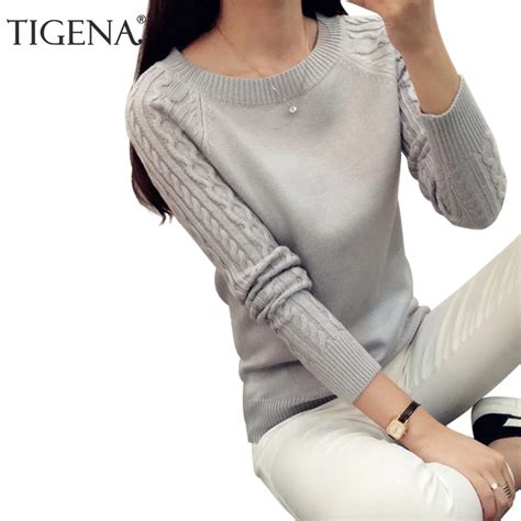 Tigena Hot Sale Winter Sweater Women 2017 Knitted Long Sleeve Jumper