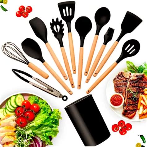 Kit Cozinha Silicone 12 Peças Colheres E Espátulas MercadoLivre