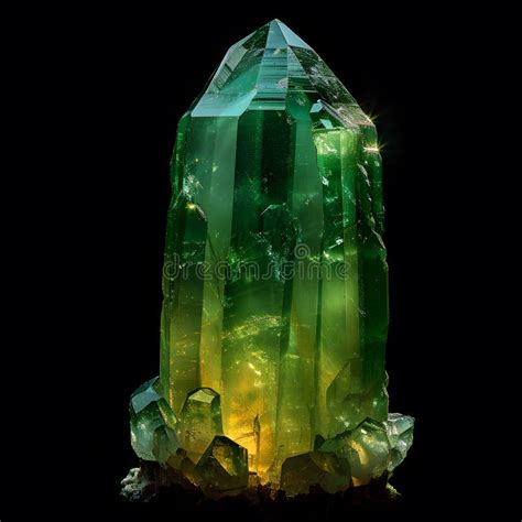 Large Green Emerald Smaragd Crystal Cluster Isolated On Transparent