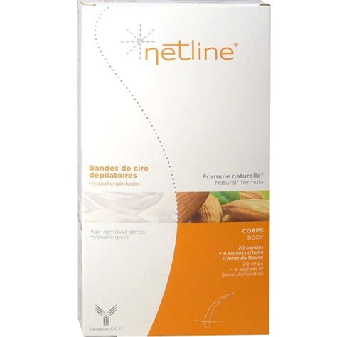 NETLINE BANDES DE CIRE DEPILATOIRES CORPS X20