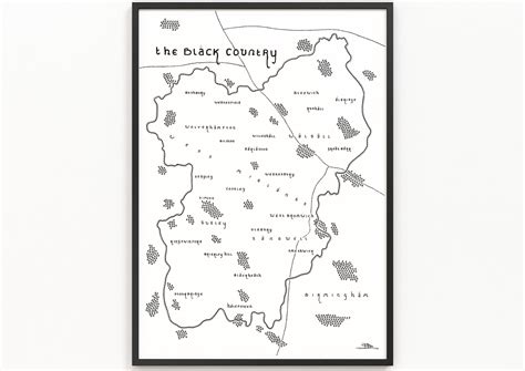 THE BLACK COUNTRY Map Print Minimalist Map Art Wall Art | Etsy