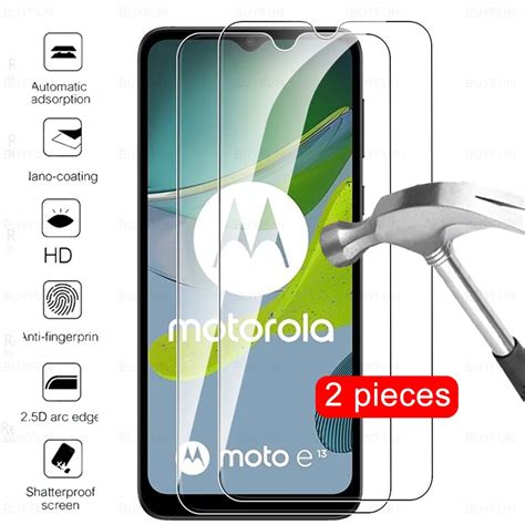 2 Pcs Full Cover Tempered Glass For Motorola Moto E13 4g Screen Protector Moto Rola Motoe13