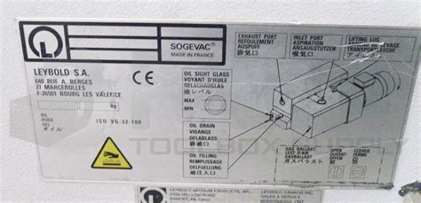 Sogevac Sv Single Stage Oil Sealed Rotary Vane Pump Plc Toolbox