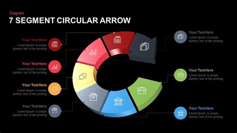 7 Segments Circular Arrow Template For Powerpoint And Keynote