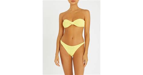 Hunza G Bandeau Bikini Set In Yellow Lyst