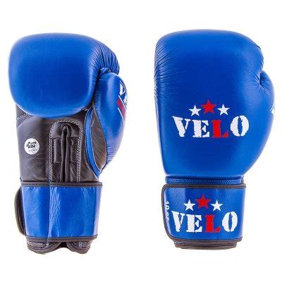 Боксерские перчатки Velo кожаные синие 10oz Aiba (SKL11-281313 ...