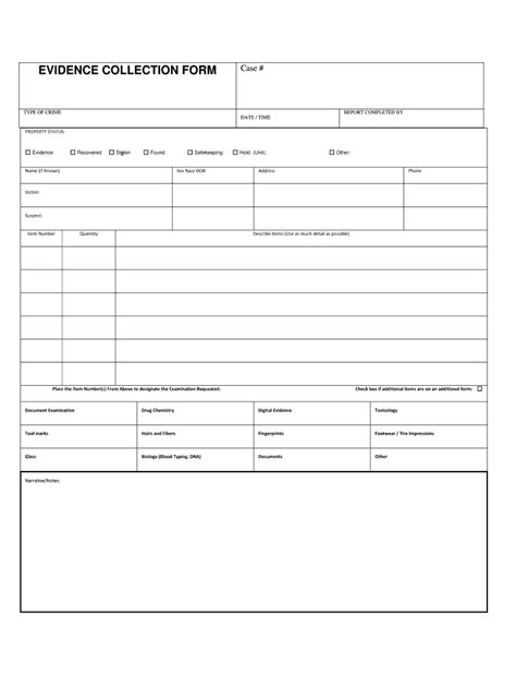 Evidence collection form: Fill out & sign online | DocHub