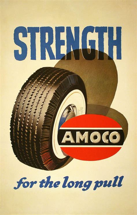 Amoco Strength For The Long Pull C1950 By Lucian Bernhard Emil