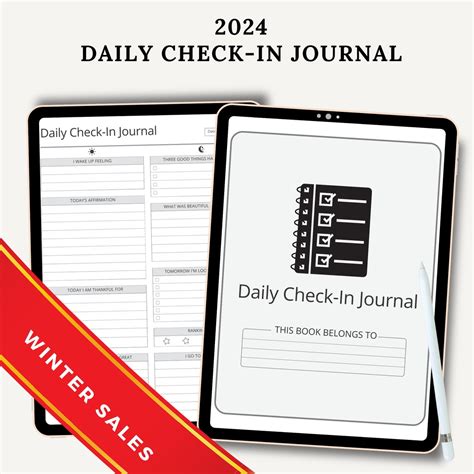 Daily Check In Journal Printable Pdf Self Care Daily Check In Journal