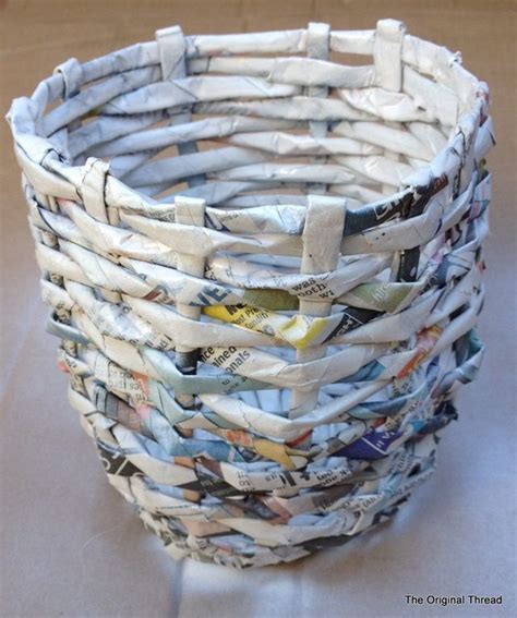 Diy Recycled Newspaper Mini Basket Recycled Paper Crafts Diy