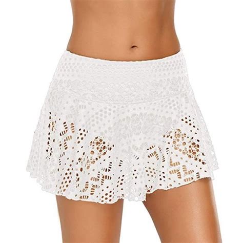 Maillot De Bain Bas Bikini En Dentelle Au Crochet Pour Femmes Jupe