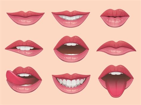 Premium Vector Lips Set Vector Illustration