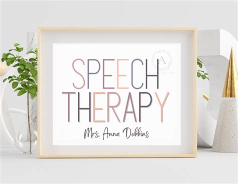 Personalized Speech Therapy Sign Speech Therapy Print Speech Language