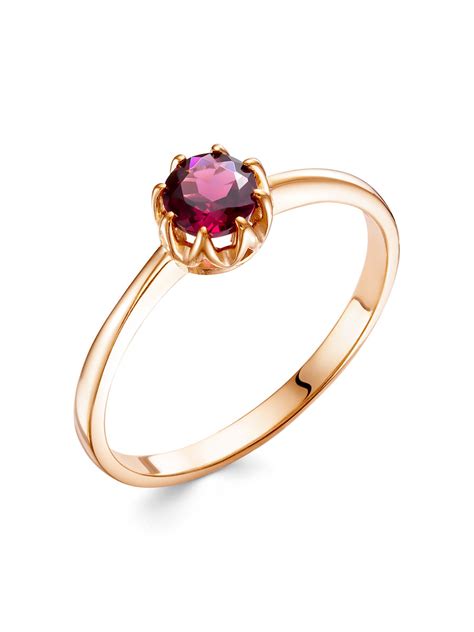 Кольцо классическое из серебра 925 с родолит - MARIOLA JEWELRY
