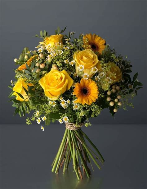 Yellow Daisy Bouquet Yellow Wedding Flowers Boquette Flowers Luxury