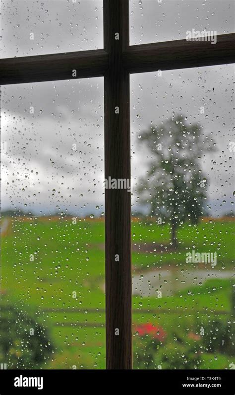 View through a window, rainy day Stock Photo - Alamy