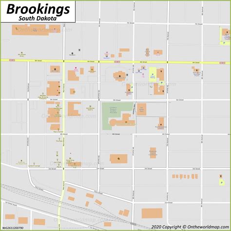 Brookings Downtown Map - Ontheworldmap.com