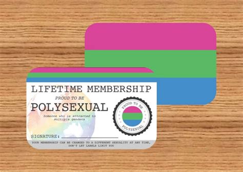 POLYSEXUAL Lifetime Membership Card Gay Pride Card LGBT Identity Card Perfect Rainbow