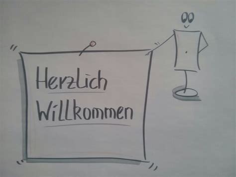 Herzlich Willkommen Flipchart Präsentation Visualisierung