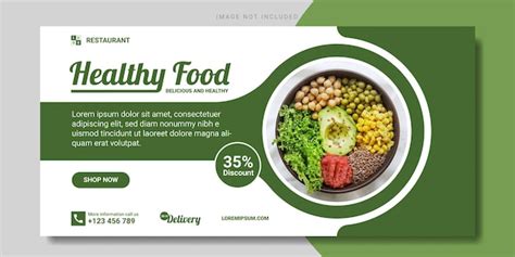 Premium Vector Healthy Food Horizontal Banner Template