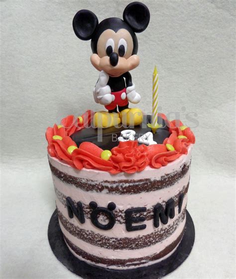 Naked Cake Red Velvet Fresas Mickey Mouse Bautizo Jaimito Tortas