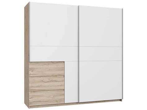 Armoire Portes Coulissantes Tiroirs Dorian Conforama