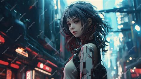 Premium Photo | Futuristic Anime Girl in an Asian Metropolis