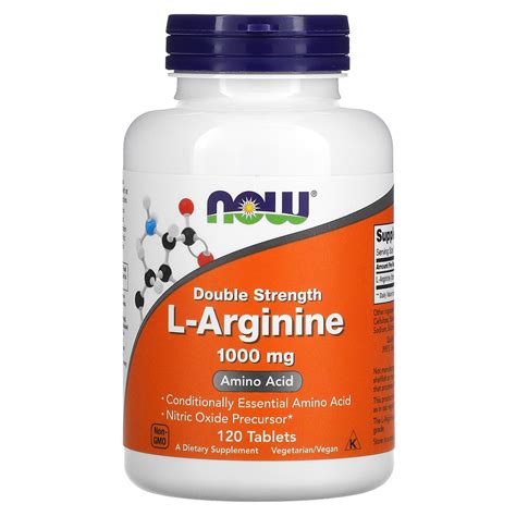 Now Foods L Arginine Double Strength Mg Tablets Iherb