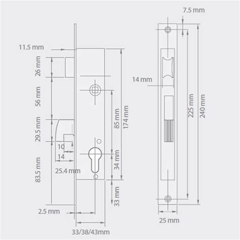 CERRADURA TESA 2240G PERFIL ANGOSTO CILINDRO T60 ALTA SEGURIDAD Alis