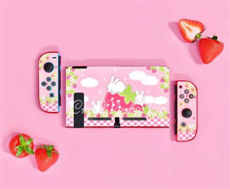 Strawberry Rabbit Switch Case Nintendo Switch Case Etsy