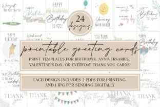 24 Greeting Cards | Printable Card Set Bundle · Creative Fabrica