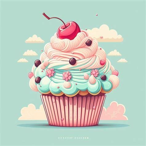 Premium Ai Image There Is A Cupcake With A Cherry On Top Of It Generative Ai