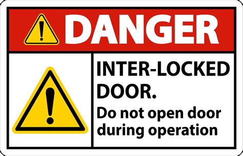 Safety Sign Danger Interlock Doors Do Not Open Door During Operation