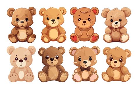 Premium Vector Set Of Cute Teddy Bear Vector Illustration