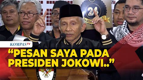 Amien Rais Ungkap Pesan Khusus Untuk Jokowi Usai Partai Ummat Lolos