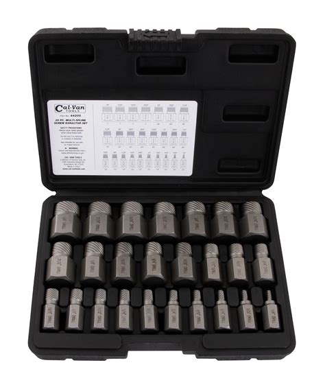 25pc Multi Spline Screw Extractor Set Cal Van Tools