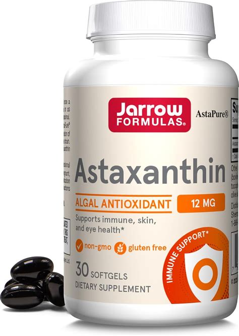 Jarrow Formulas Astaxanthin 12 Mg 30 Servings Softgels Algal