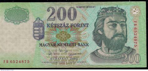 200 Forint 2003 1998 2001 2007 Issues 200 Forint Hungary