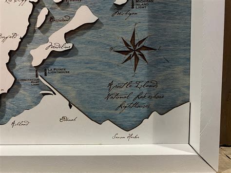 Handmade Apostle Islands Lighthouse Map - Etsy