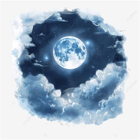 Night Sky With Full Moon And Clouds, Sky, Night, Dark PNG Transparent ...