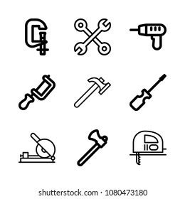 Black Icons Sixteen Different Types Wrenches Stock Vector Royalty Free