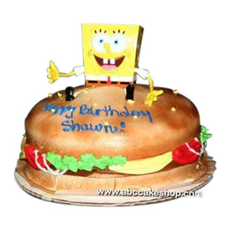 (1173) Spongebob Squarepants Crabby Patty Cake - ABC Cake Shop & Bakery