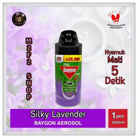 Baygon Aerosol Semprot Wangi Silky Lavender 200 Ml Kemasan Satuan