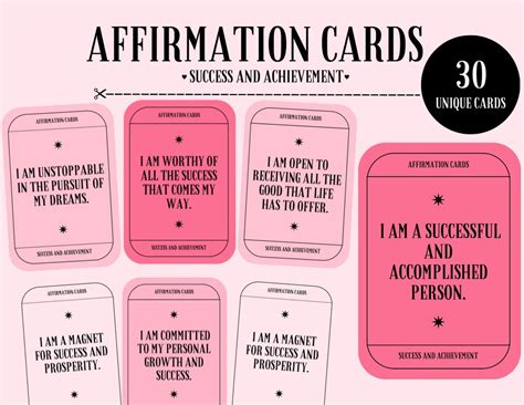 Affirmation Cards Digital Download, Success and Achievement, Mindfulness Affirmations Deck ...