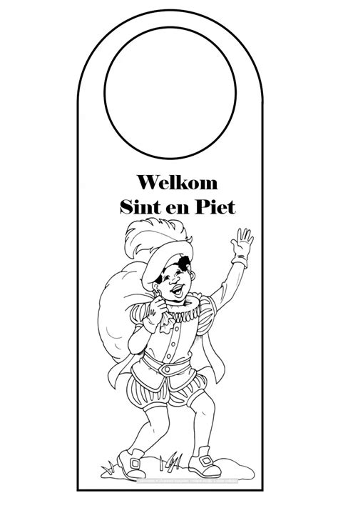 Sinterklaas Deurhanger Kleurplaat Printable Kreanimo