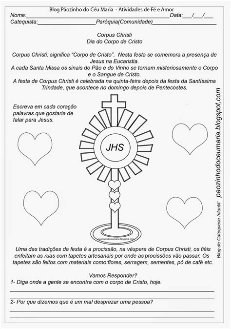 Atividades De Catequese Para Imprimir Retoedu