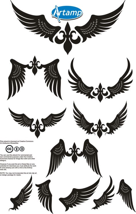 Wings Vector Clip Art Library